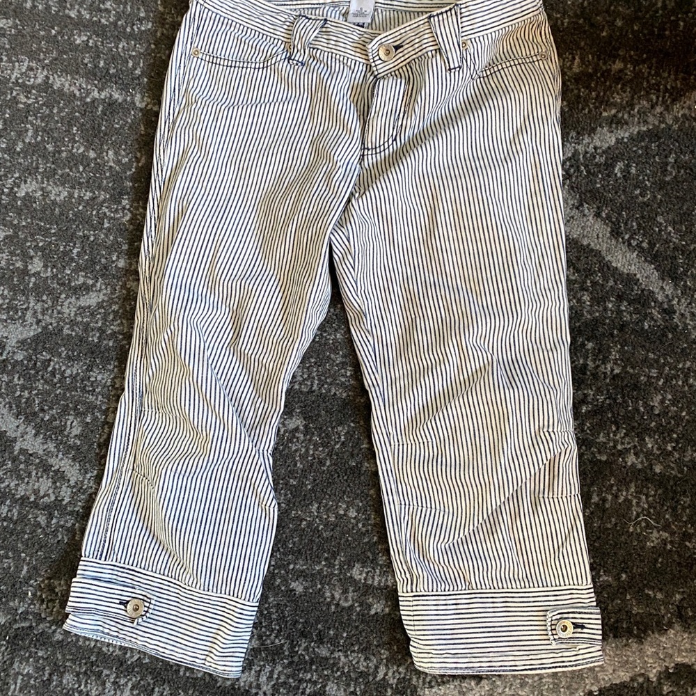 Armani Exchange striped cropped jeans